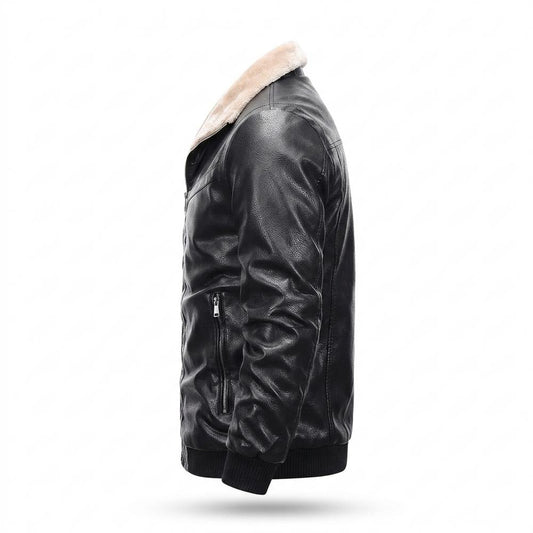 Lederjacken Outlet24 - Sosam | Gefütterte Gekrispelte Lederjacke Herren