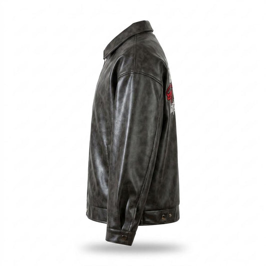 Lederjacken Outlet24 - Dezet | Gerade Geschnittene Strukturierte Lederjacke Unisex