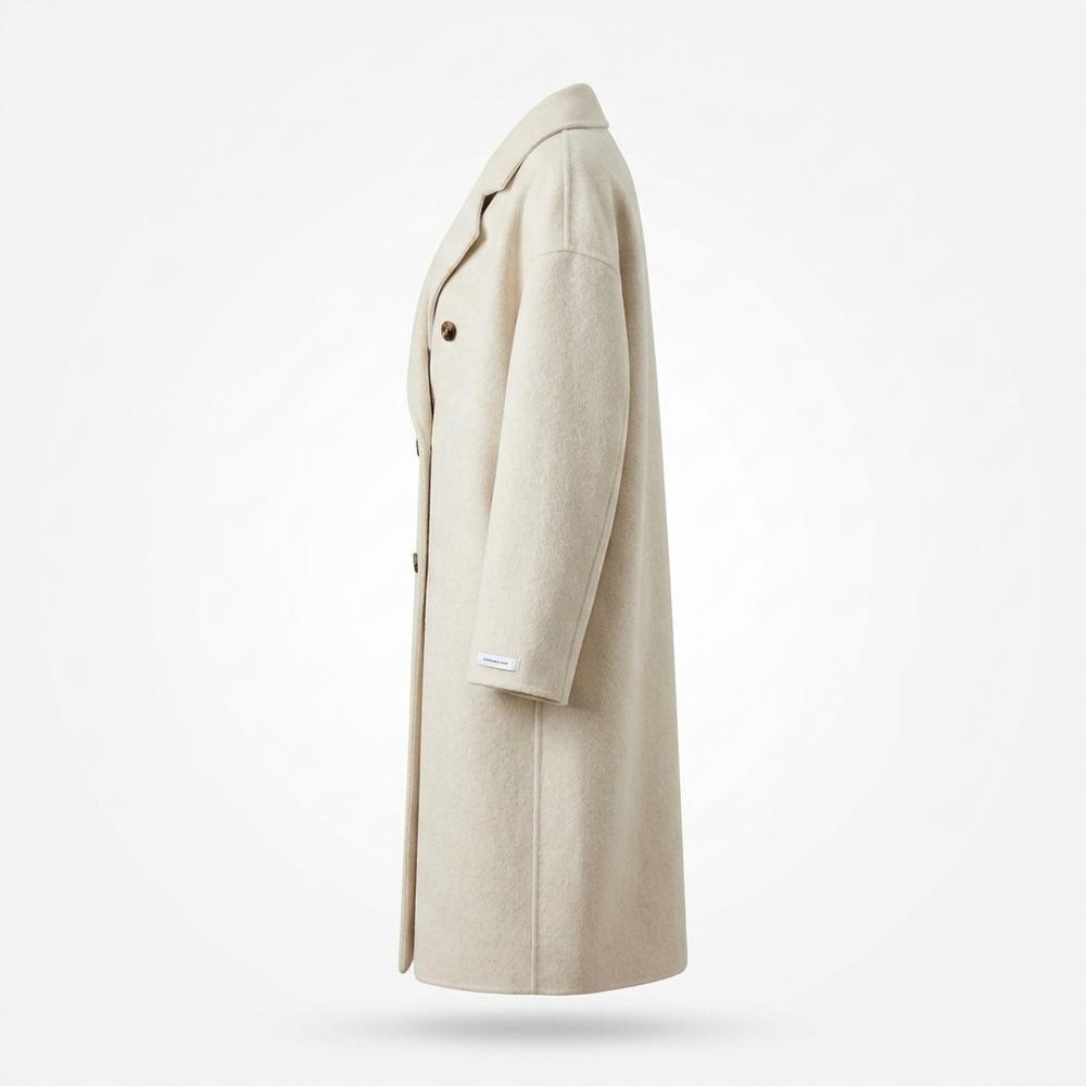 Lederjacken Outlet24 - Kosad | Zweireihiger Wollener Mantel Damen