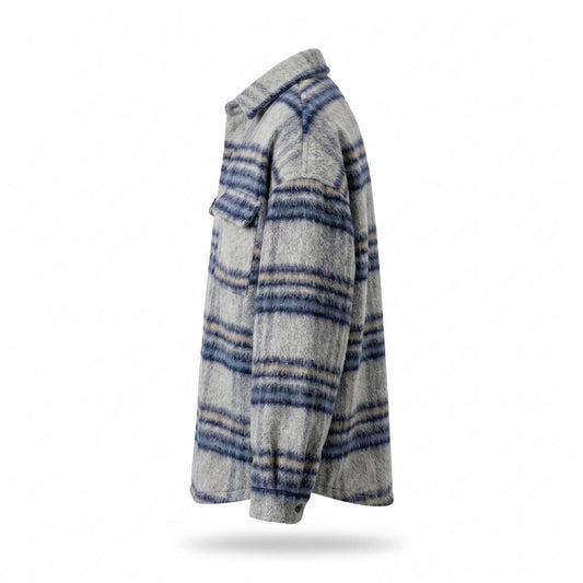 Lederjacken Outlet24 - Tokid | Wolliges Gestreiftes Hemd Herren