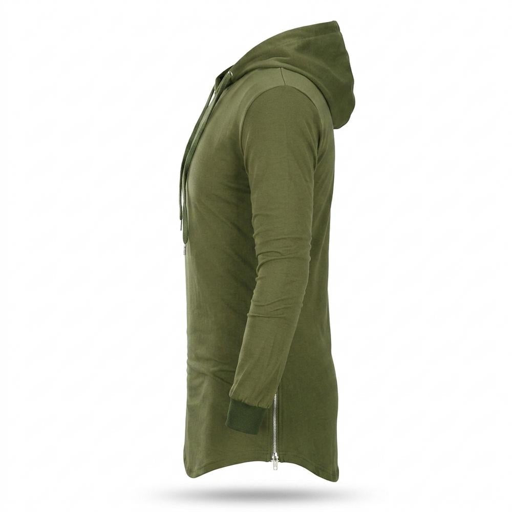 Lederjacken Outlet24 - Veven | Langgeschnitten Langärmlig Hoodie Herren