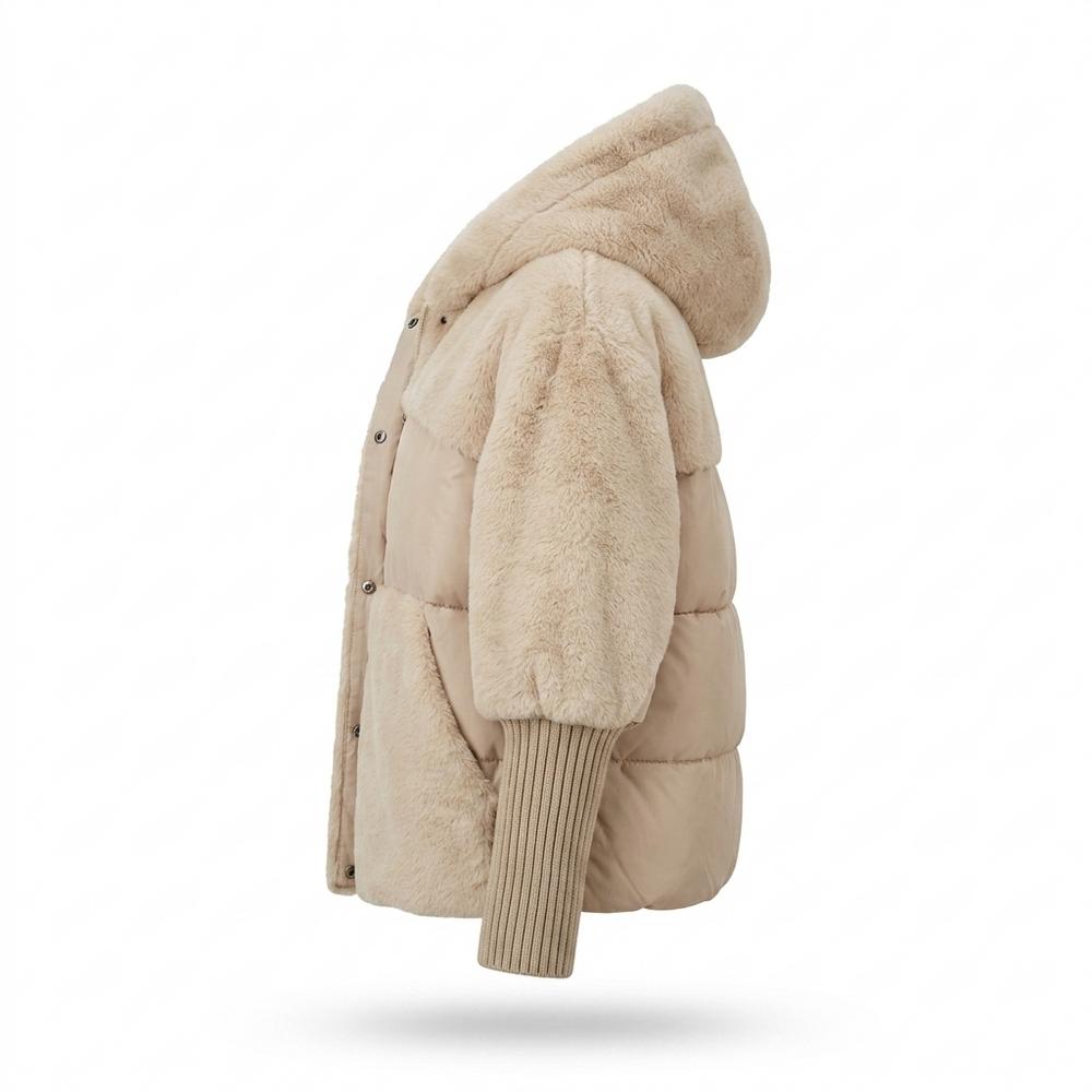 Lederjacken Outlet24 - Temam | Gefütterte Material-Mix Jacke Damen