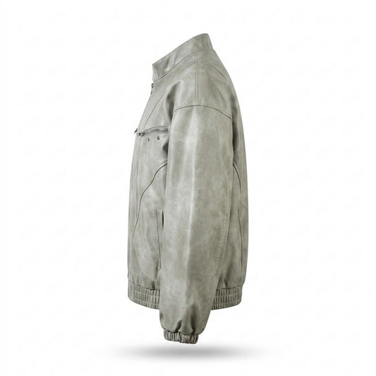 Lederjacken Outlet24 - Detor | Gewaschene Weit Geschnittene Lederjacke Unisex