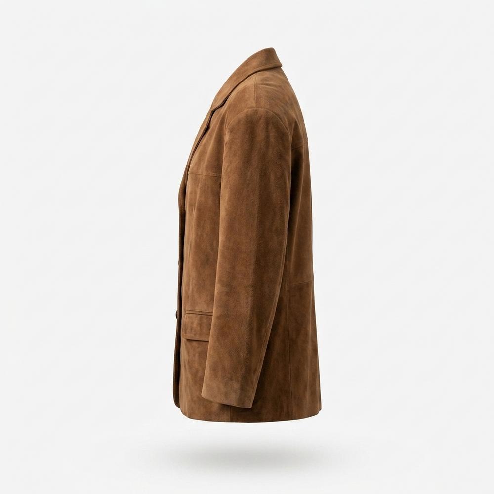 Lederjacken Outlet24 - Vopod | Oversized Geknöpft Wildleder-Jacke Damen