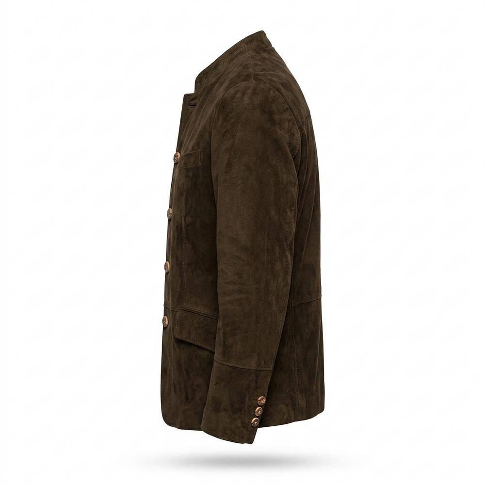 Lederjacken Outlet24 - Tetom | Einreihig Aufgeraut Wildleder-Jacke Herren