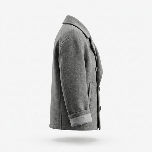 Lederjacken Outlet24 - Auhek | Zweireihiger Woll Mantel Herren