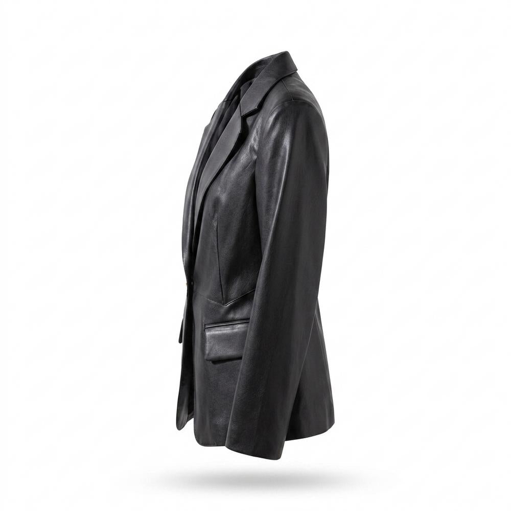 Lederjacken Outlet24 - Zalek | Tailliert Glatt Lederjacke Damen