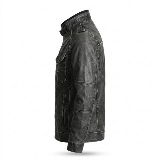 Lederjacken Outlet24 - Zemer | Gesteppt Gewaschen Lederjacke Herren