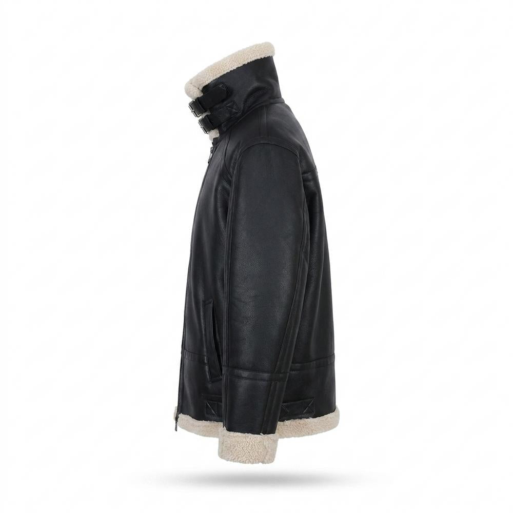 Lederjacken Outlet24 - Lefok | Gefüttert Hochschließend Lederjacke Herren