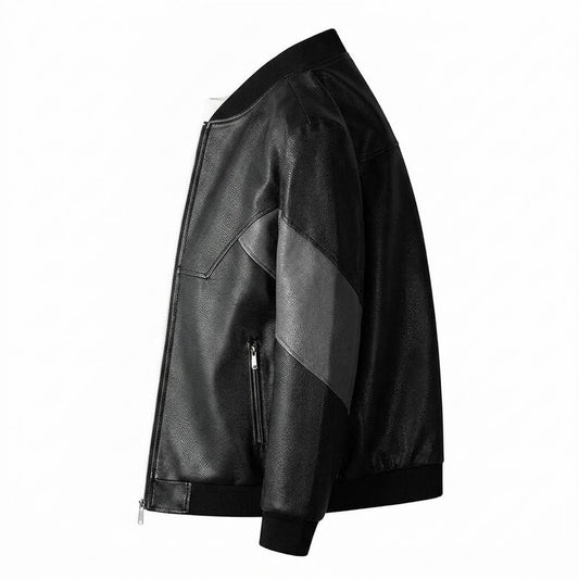 Lederjacken Outlet24 - Nirak | Zweifarbige Strukturierte Lederjacke Herren