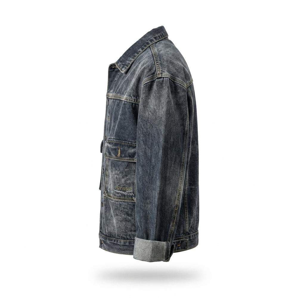 Lederjacken Outlet24 - Momom | Gewaschen Geknöpft Jacke Herren