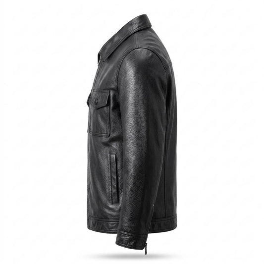 Lederjacken Outlet24 - Sihak | Reißverschluss Gefütterte Lederjacke Herren