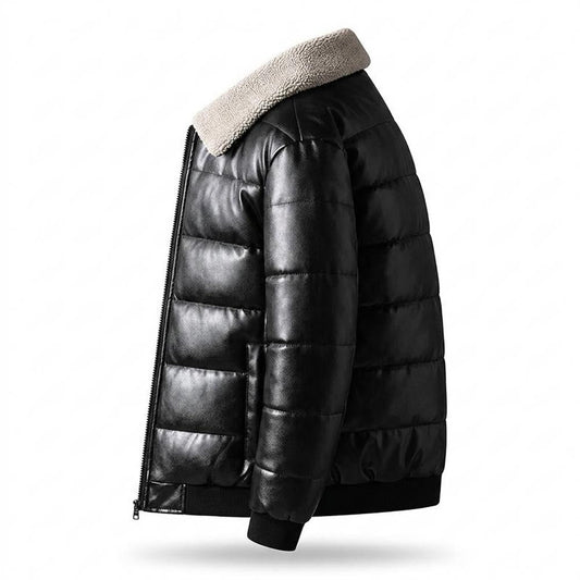 Lederjacken Outlet24 - Runul | Gesteppt Gefüttert Lederjacke Herren