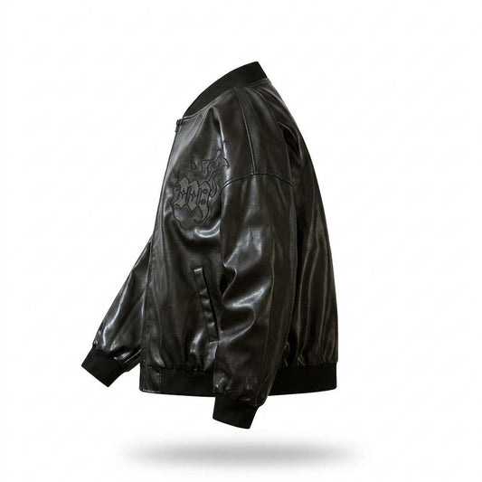 Lederjacken Outlet24 - Selor | Bestickt Glänzend Lederjacke Unisex