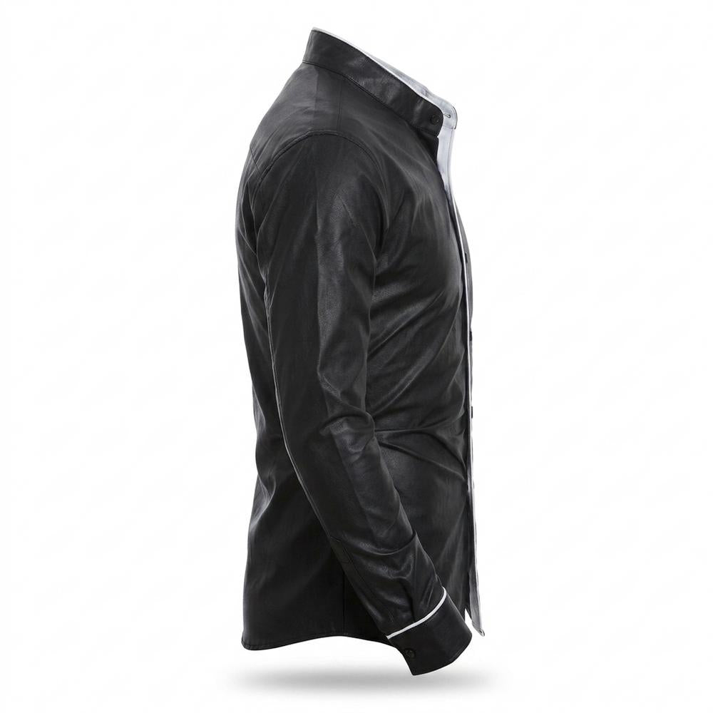 Lederjacken Outlet24 - Eavis | Tailliert Gepaspelt Lederjacke Herren