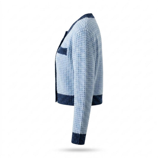 Lederjacken Outlet24 - Kenes | Strukturiert Kurzgeschnitten Cardigan Damen