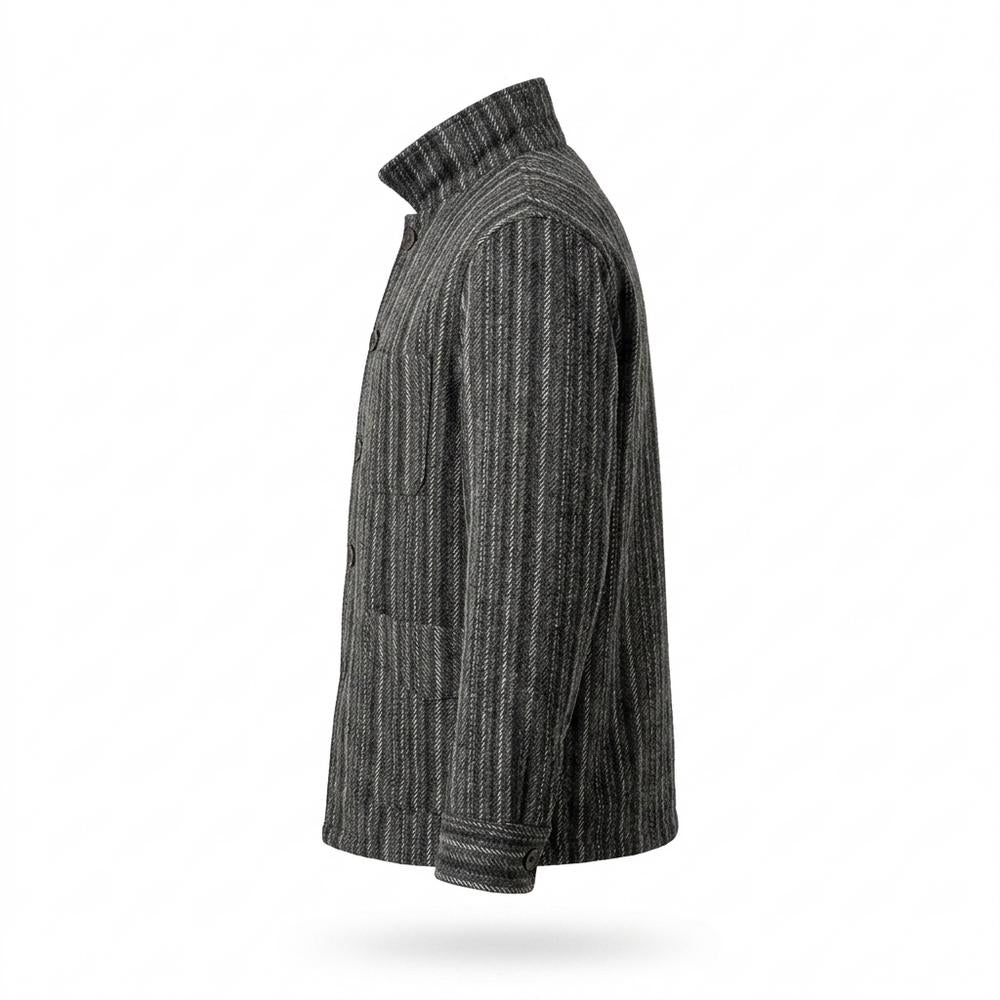Lederjacken Outlet24 - Vizem | Gestreifte Strukturierte Jacke Herren