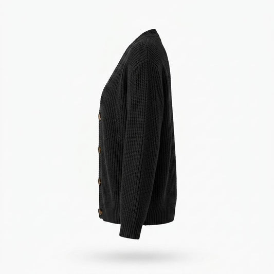 Lederjacken Outlet24 - Larir | Gerippte Langärmlige Strickjacke Damen
