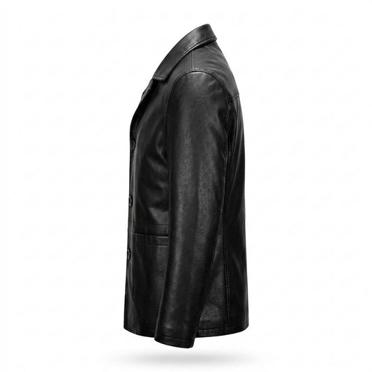 Lederjacken Outlet24 - Cetit | Geknöpft Gefüttert Lederjacke Herren