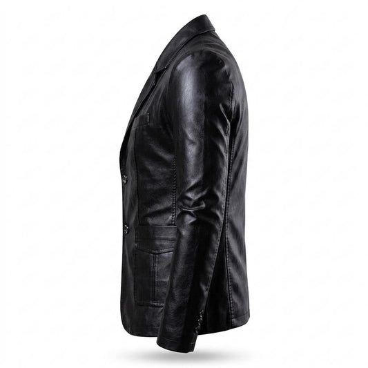 Lederjacken Outlet24 - Mabol | Taillierte Geknöpfte Lederjacke Herren