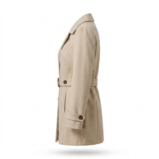 Lederjacken Outlet24 - Nurad | Einreihig Tailliert Mantel Damen