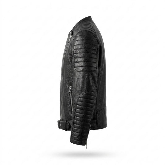 Lederjacken Outlet24 - Livim | Genarbt Gesteppt Lederjacke Herren