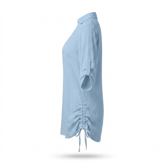 Lederjacken Outlet24 - Vepam | Geraffte Aufrollbare Tunika Damen