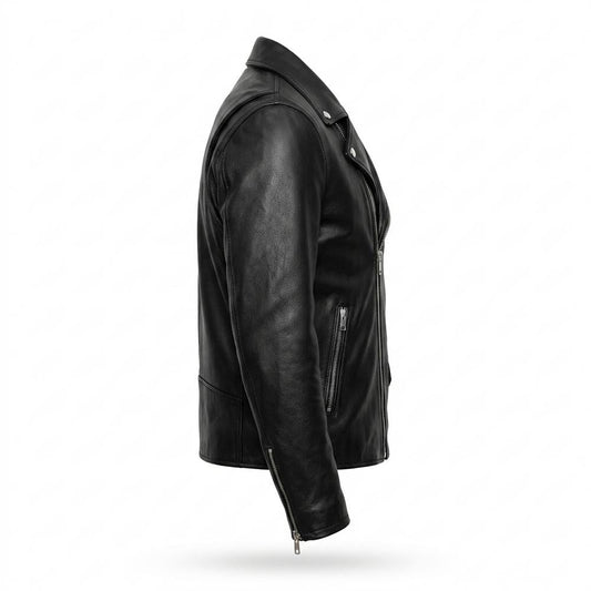 Lederjacken Outlet24 - Yefan | Asymmetrische Taillierte Lederjacke Herren
