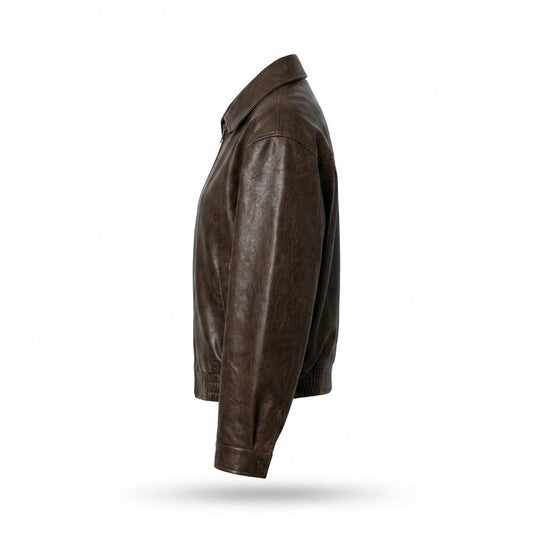 Lederjacken Outlet24 - Tarit | Locker Geschnittene Reißverschluss Lederjacke Damen