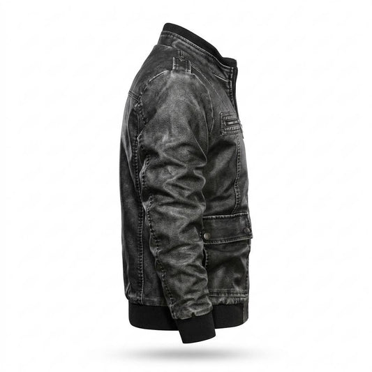 Lederjacken Outlet24 - Dabik | Gewaschen Strukturiert Lederjacke Herren