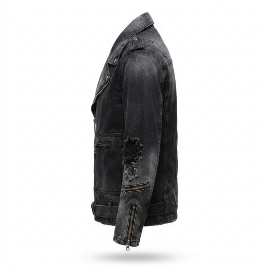 Lederjacken Outlet24 - Dolet | Asymmetrisch Gewaschen Jacke Herren
