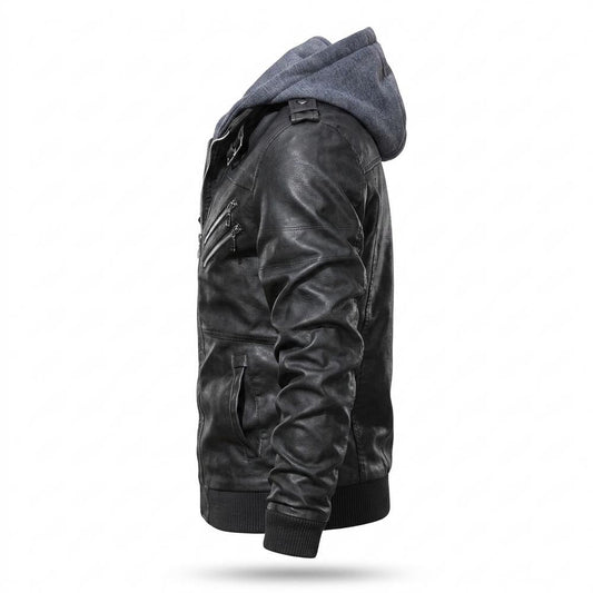 Lederjacken Outlet24 - Deram | Gefüttert Strukturiert Lederjacke Herren