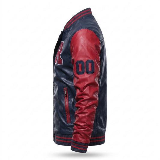 Lederjacken Outlet24 - Sufar | Zweifarbige Bestickte Lederjacke Herren