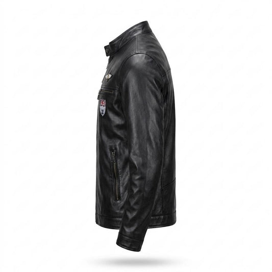 Lederjacken Outlet24 - Toped | Appliziert Tailliert Lederjacke Herren