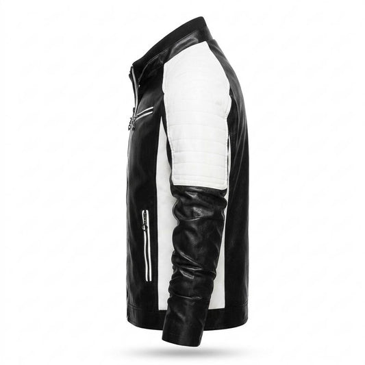 Lederjacken Outlet24 - Nesin | Gesteppt Zweifarbig Lederjacke Herren