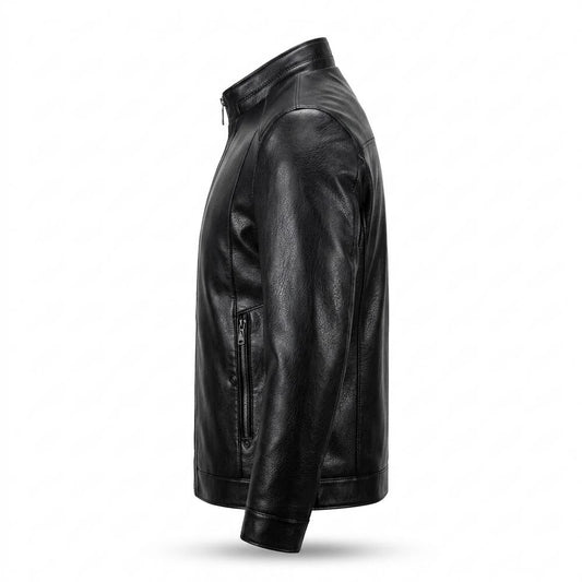 Lederjacken Outlet24 - Kemor | Stehkragen Gefüttert Lederjacke Herren
