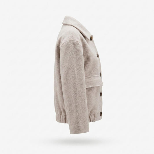 Lederjacken Outlet24 - Nowen | Kurzgeschnittene Geknöpfte Jacke Damen