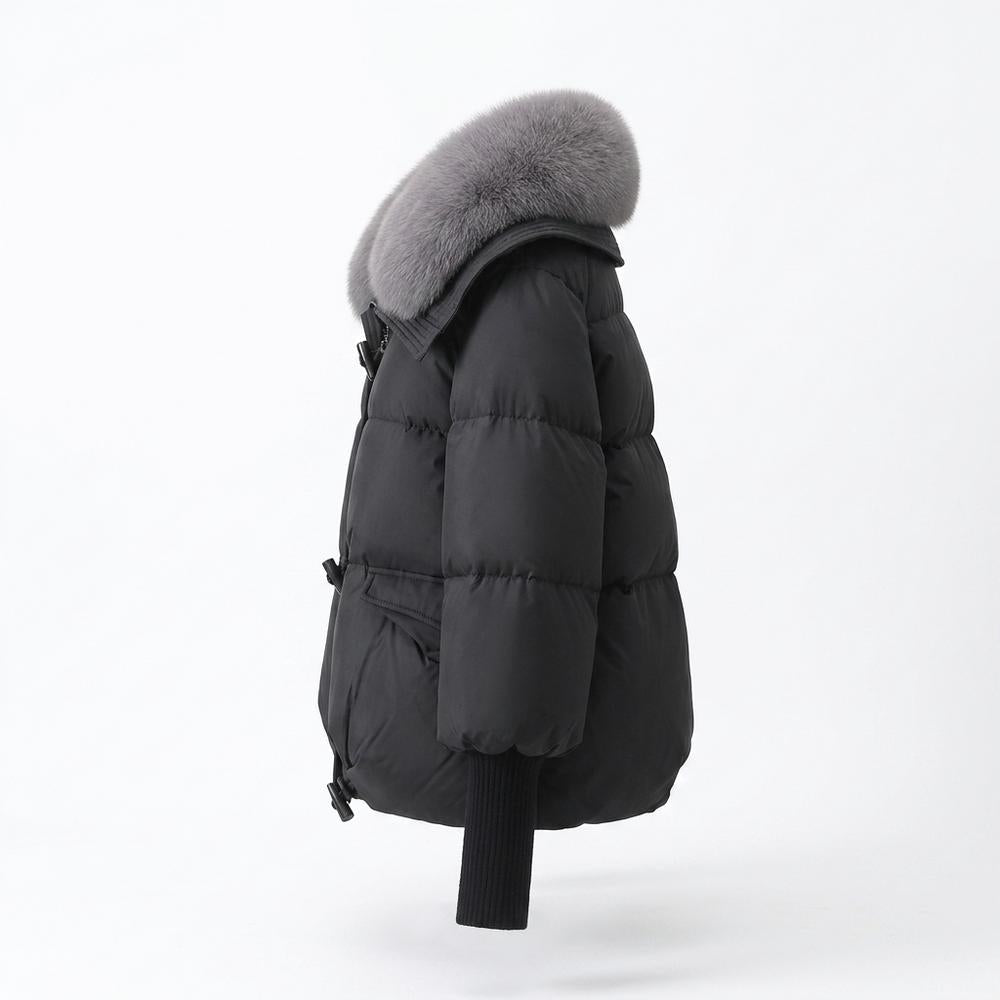 Lederjacken Outlet24 - Doram | Gefüttert Pelzbesetzt Jacke Damen