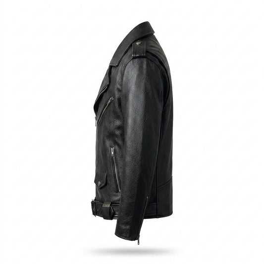 Lederjacken Outlet24 - Kesen | Asymmetrisch Genarbt Lederjacke Unisex