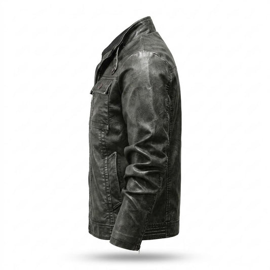 Lederjacken Outlet24 - Kokom | Gefüttert Strukturiert Lederjacke Herren