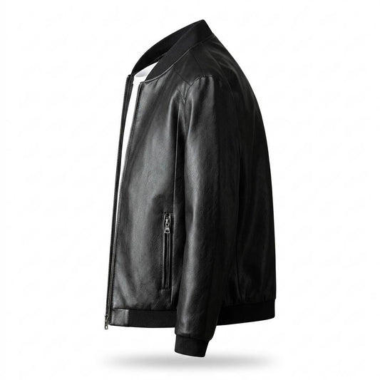 Lederjacken Outlet24 - Cetus | Glatte Gefütterte Lederjacke Herren