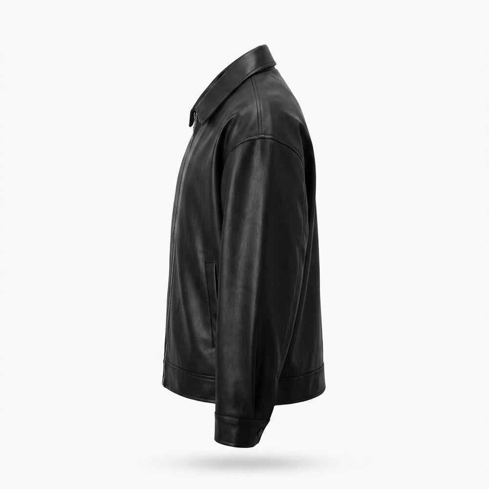 Lederjacken Outlet24 - Euvak | Reißverschluss Glatt Lederjacke Herren