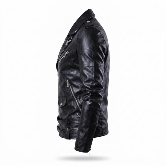 Lederjacken Outlet24 - Vilan | Asymmetrisch Tailliert Lederjacke Herren
