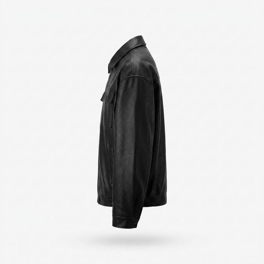 Lederjacken Outlet24 - Rolav | Strukturiert Gefüttert Lederjacke Unisex