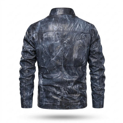 Lederjacken Outlet24 - Euzud | Gewaschene Hochschließende Lederjacke Herren