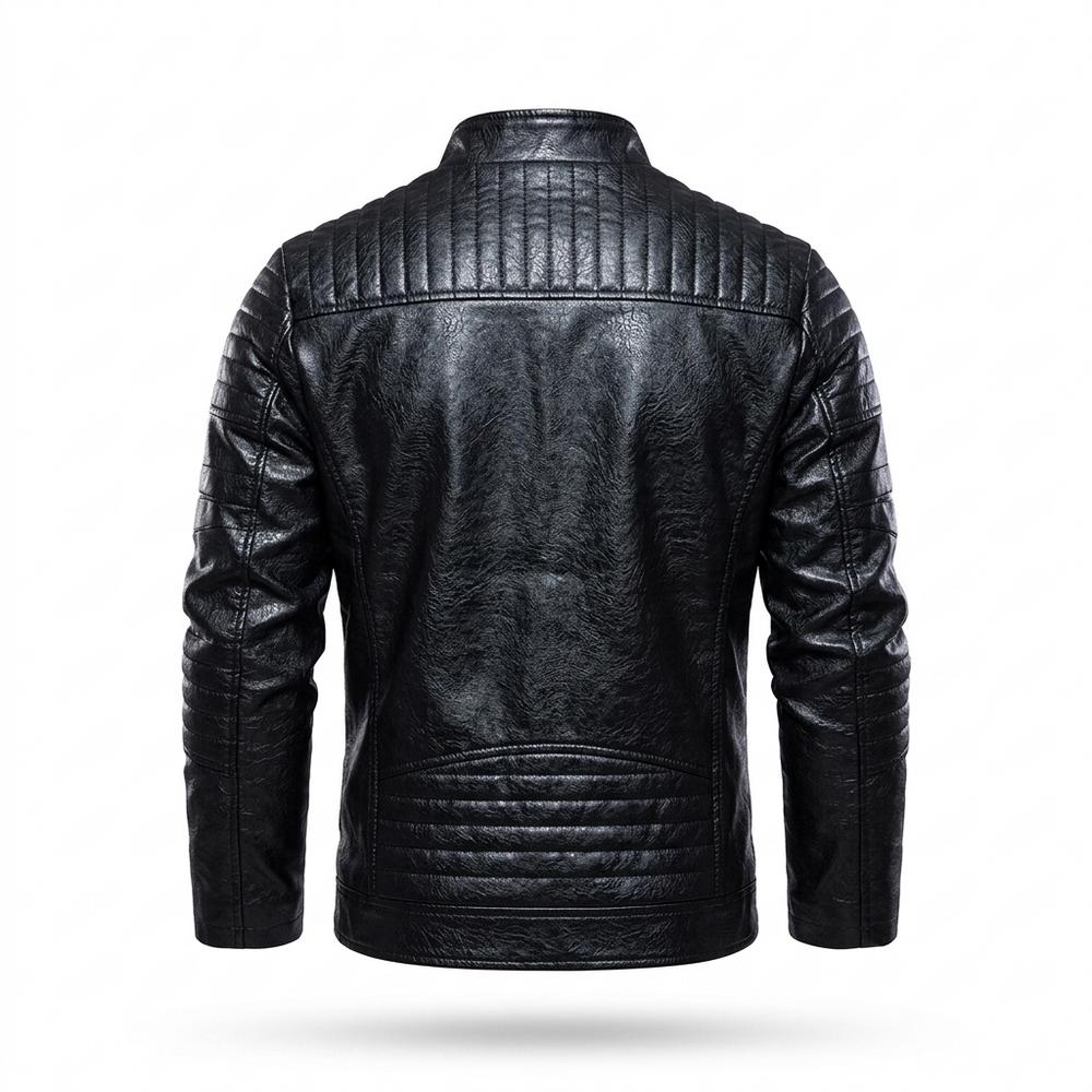 Lederjacken Outlet24 - Zemen | Gesteppt Reißverschluss Lederjacke Herren