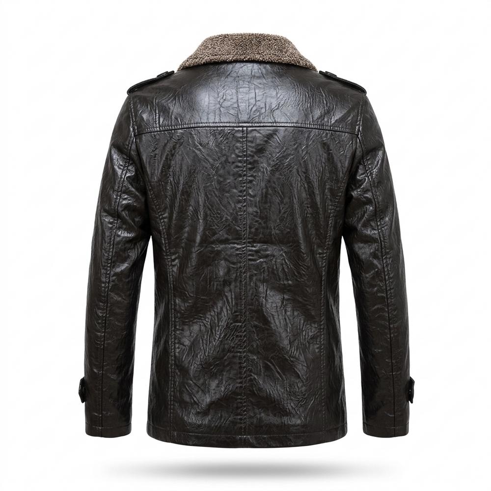 Lederjacken Outlet24 - Savak | Gefüttert Geknöpft Lederjacke Herren