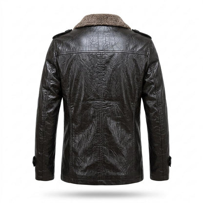 Lederjacken Outlet24 - Savak | Gefüttert Geknöpft Lederjacke Herren