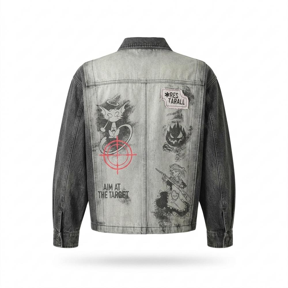Lederjacken Outlet24 - Ketir | Bedruckte Zweifarbige Jacke Unisex