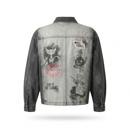 Lederjacken Outlet24 - Ketir | Bedruckte Zweifarbige Jacke Unisex